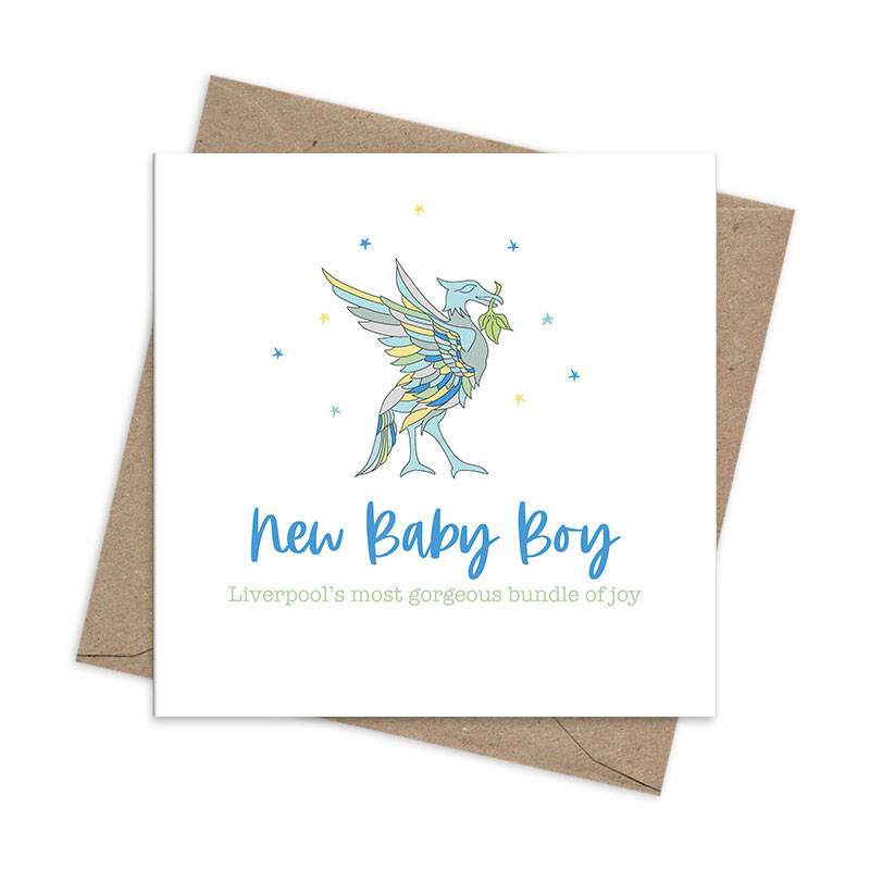 Liver Bird New Baby Boy Card