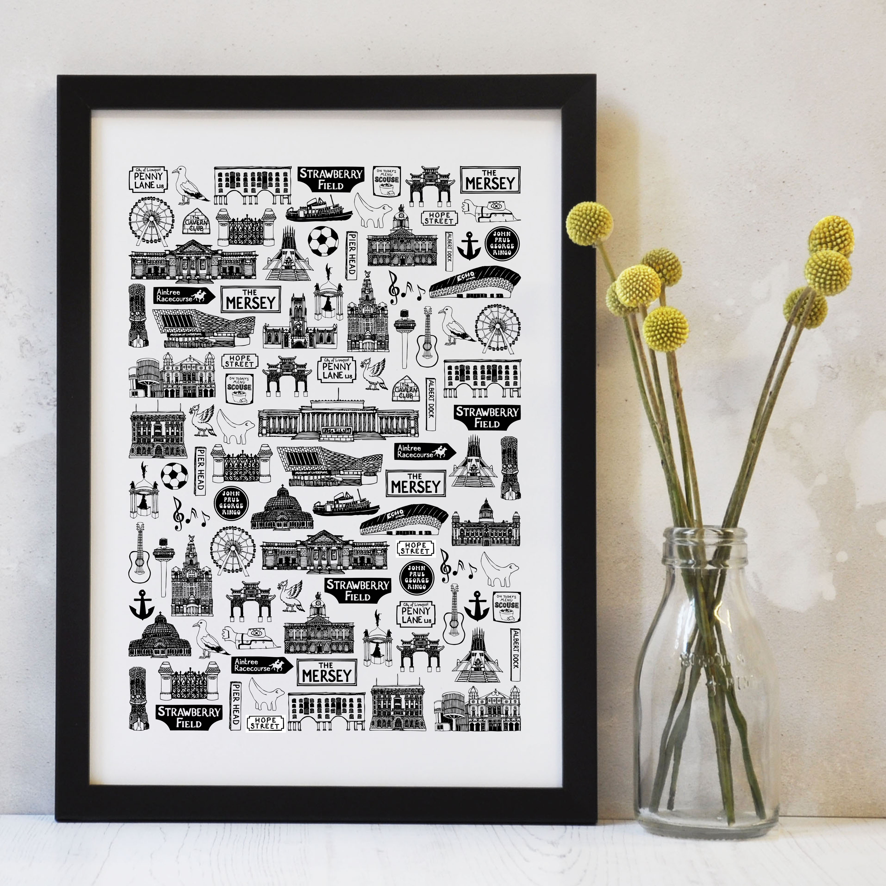 Liverpool Icons Print - A4