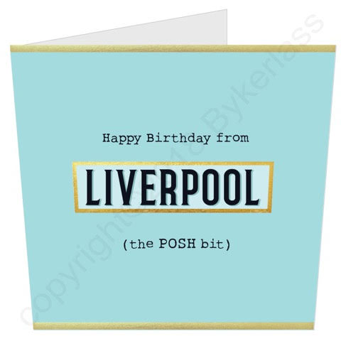 Liverpool Birthday Card - Blue